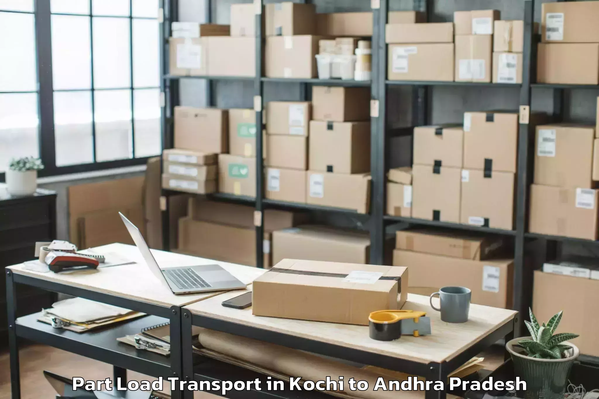 Affordable Kochi to Madugula Part Load Transport